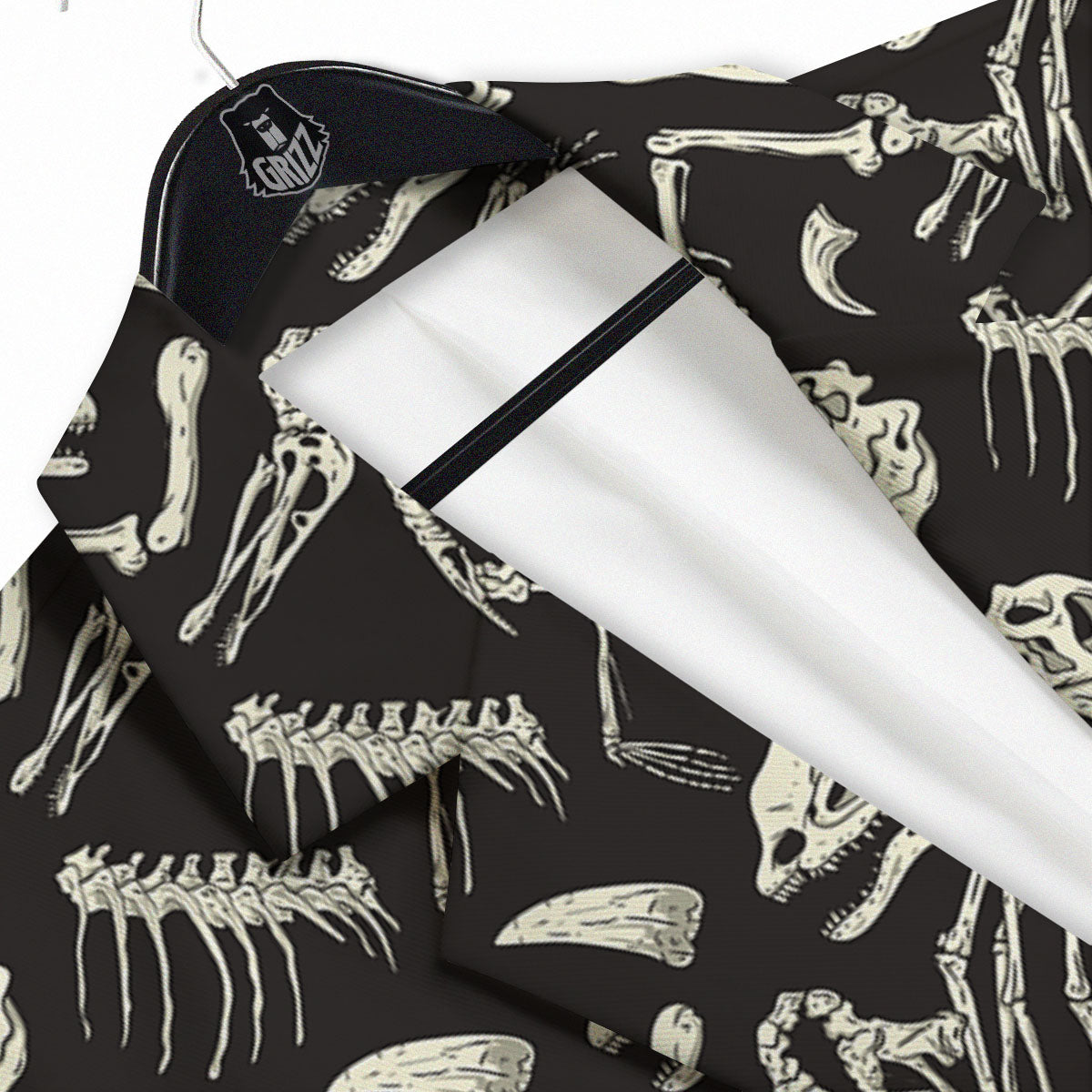 Fossil Dinosaur Monochrome Print Pattern Men's Sport Coat-grizzshop