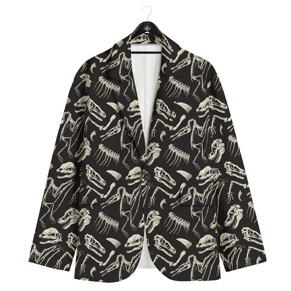 Fossil Dinosaur Monochrome Print Pattern Men's Sport Coat-grizzshop