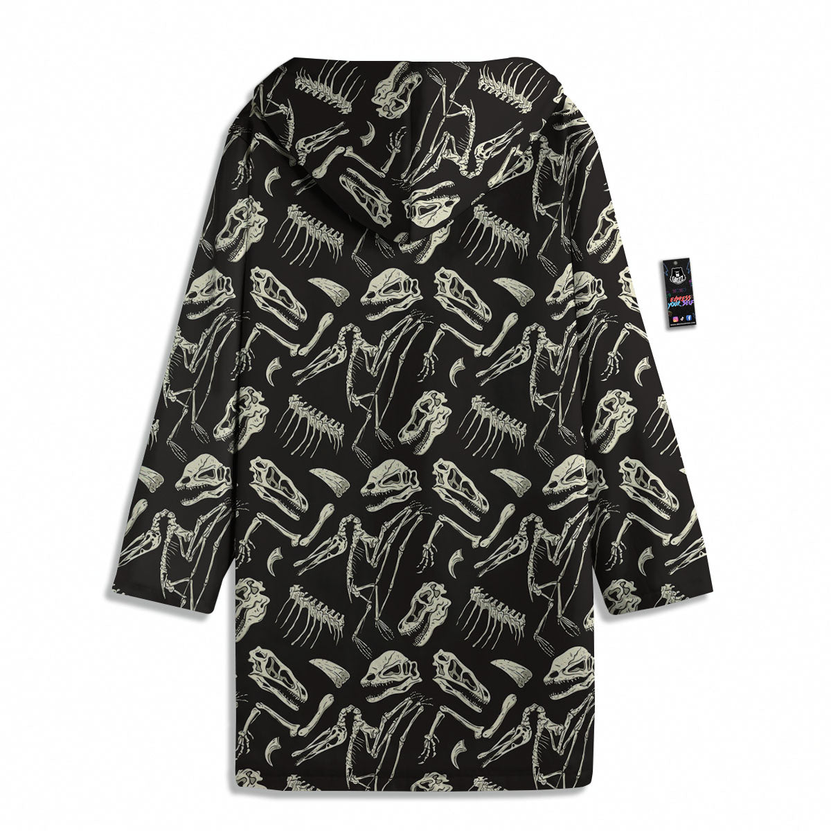 Fossil Dinosaur Monochrome Print Pattern Men's Windbreaker Jacket-grizzshop