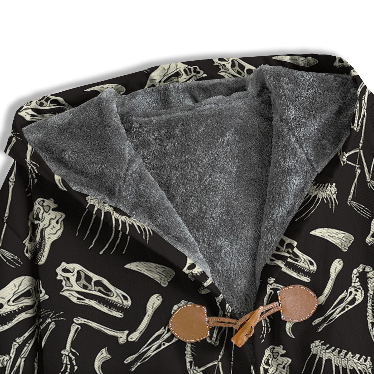 Fossil Dinosaur Monochrome Print Pattern Men's Windbreaker Jacket-grizzshop