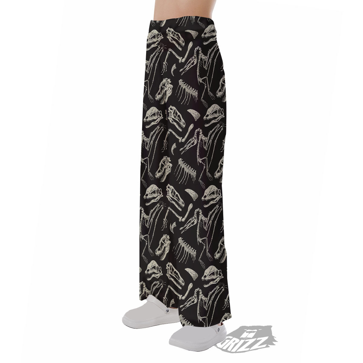 Fossil Dinosaur Monochrome Print Pattern Pajama Pants-grizzshop
