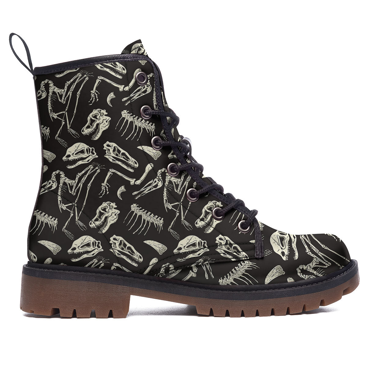 Fossil Dinosaur Monochrome Print Pattern Work Boots-grizzshop