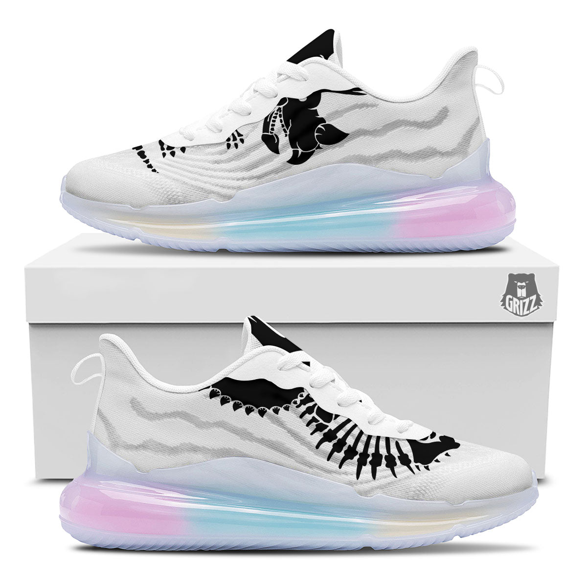 Fossil Dinosaur Monochrome Print Running Sneakers-grizzshop