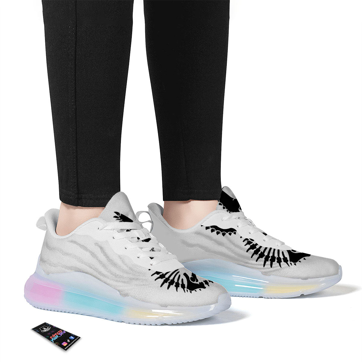 Fossil Dinosaur Monochrome Print Running Sneakers-grizzshop