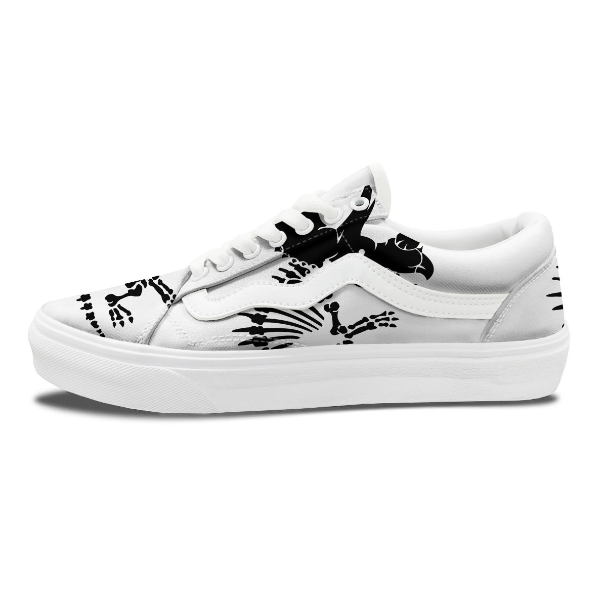 Fossil Dinosaur Monochrome Print Skate Shoes-grizzshop