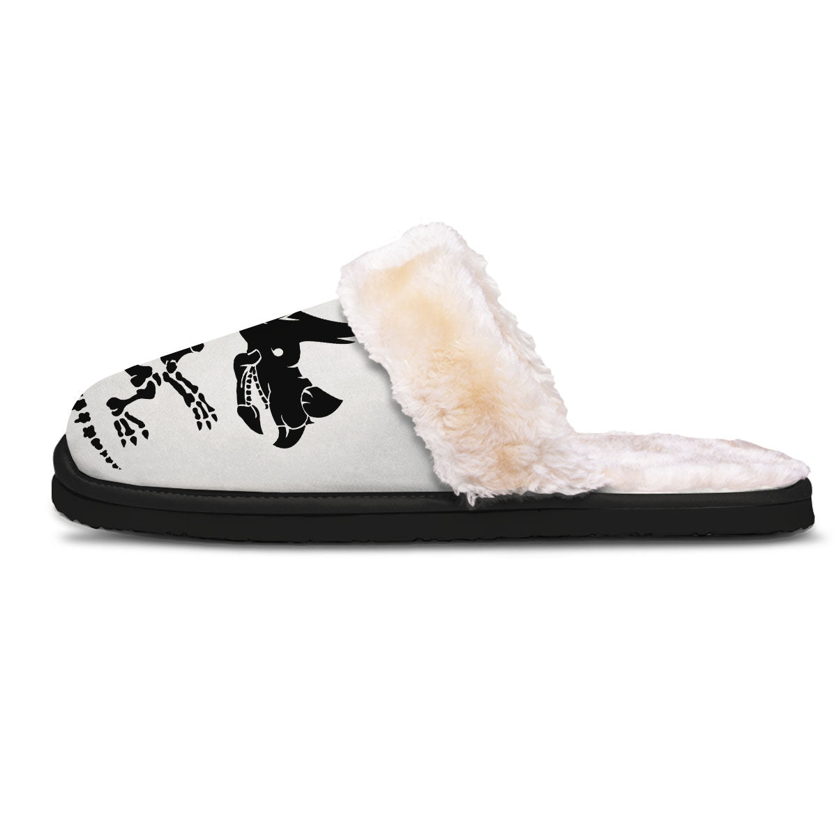 Fossil Dinosaur Monochrome Print Slippers-grizzshop