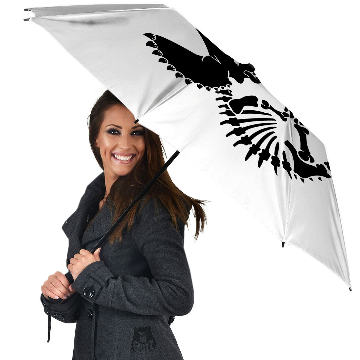 Fossil Dinosaur Monochrome Print Umbrella-grizzshop
