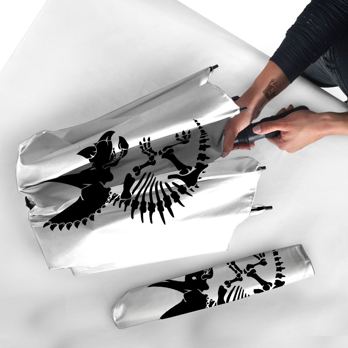 Fossil Dinosaur Monochrome Print Umbrella-grizzshop