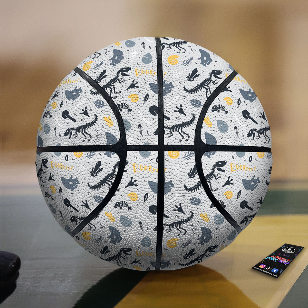 Fossil Dinosaur Print Pattern Basketball-grizzshop