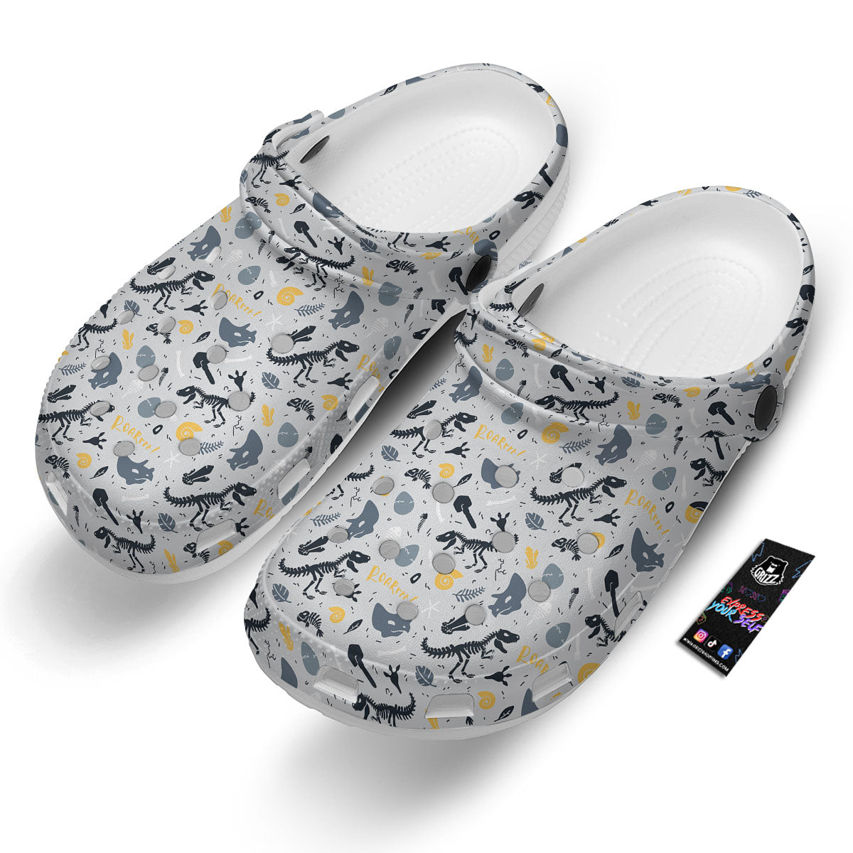 Fossil Dinosaur Print Pattern Clog-grizzshop