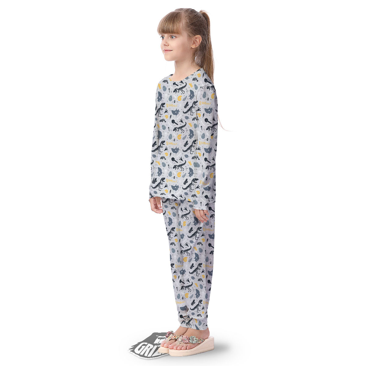 Fossil Dinosaur Print Pattern Kid's Pajamas-grizzshop