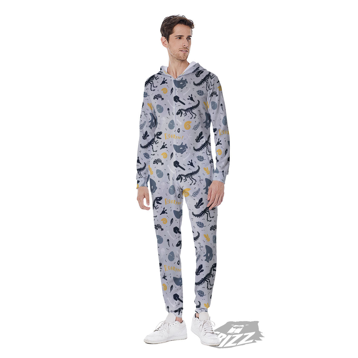 Fossil Dinosaur Print Pattern Men's Jumpsuit-grizzshop