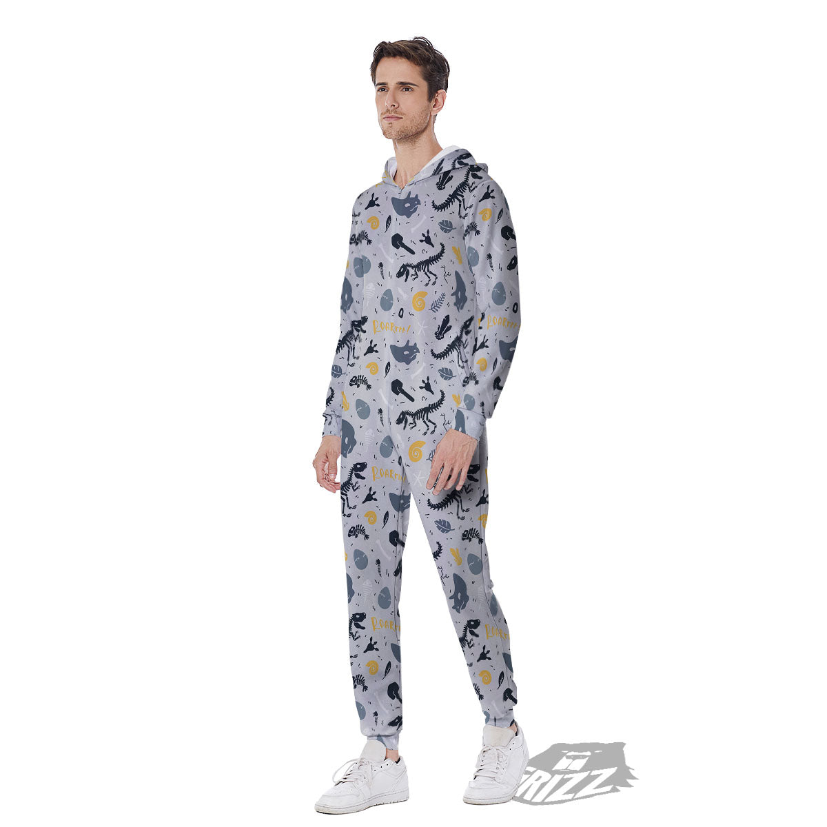 Fossil Dinosaur Print Pattern Men's Jumpsuit-grizzshop