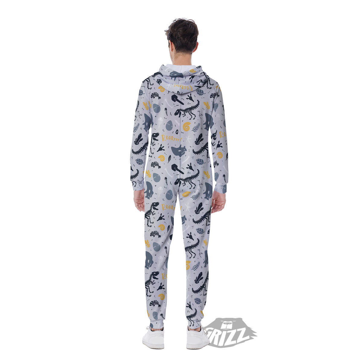 Fossil Dinosaur Print Pattern Men's Jumpsuit-grizzshop
