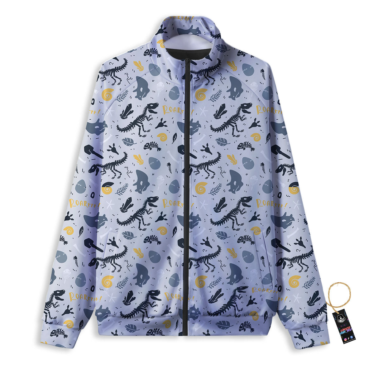 Fossil Dinosaur Print Pattern Track Jacket-grizzshop