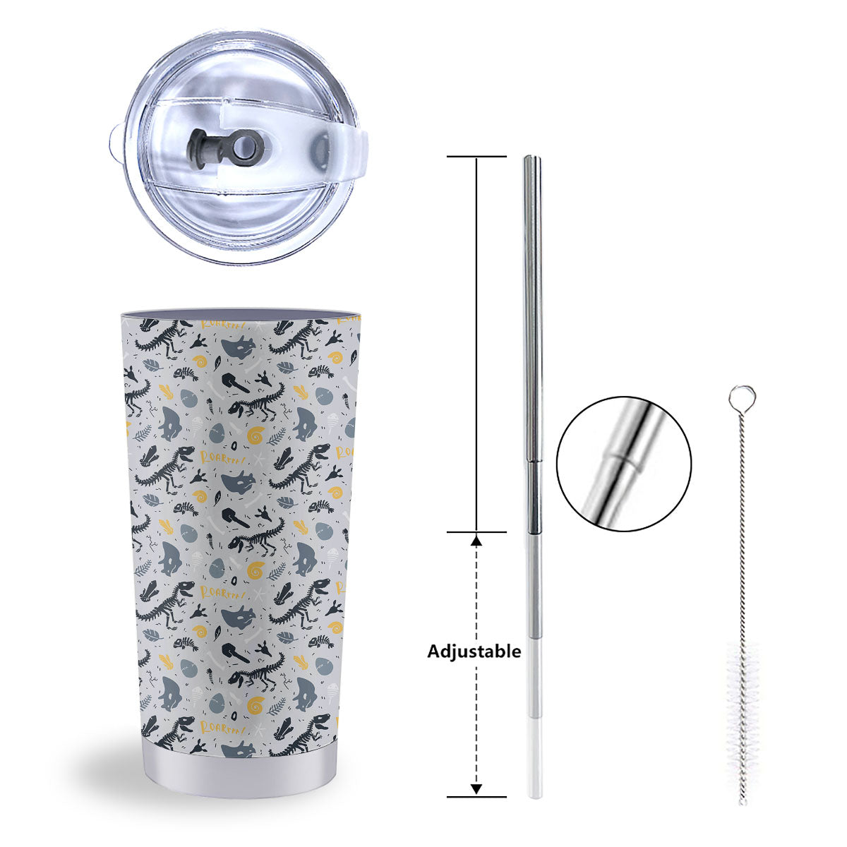 Fossil Dinosaur Print Pattern Tumbler-grizzshop