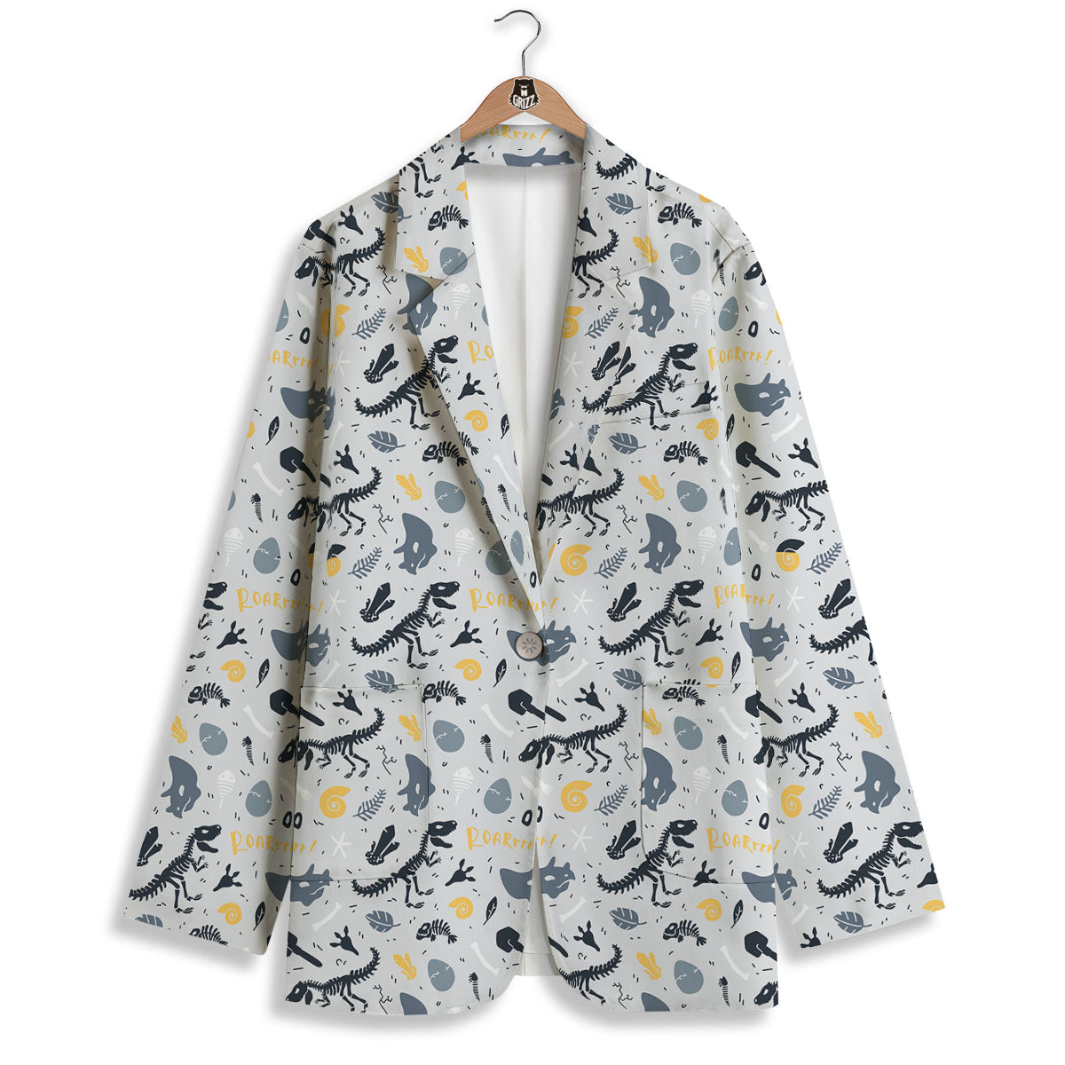 Fossil Dinosaur Print Pattern Women's Blazer-grizzshop