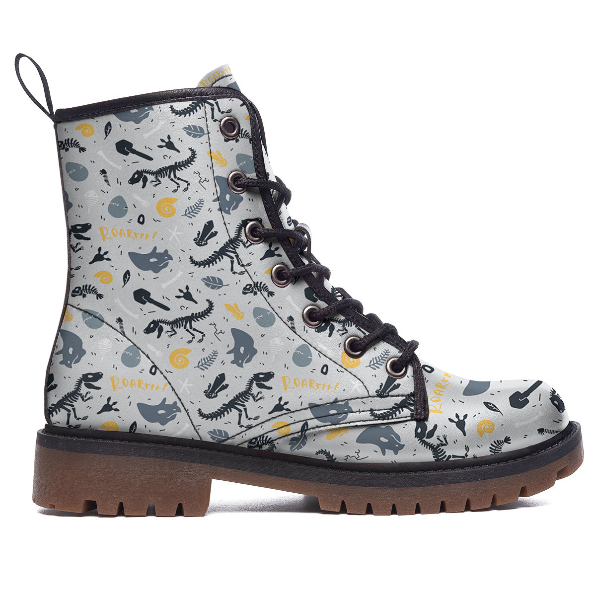 Fossil Dinosaur Print Pattern Work Boots-grizzshop