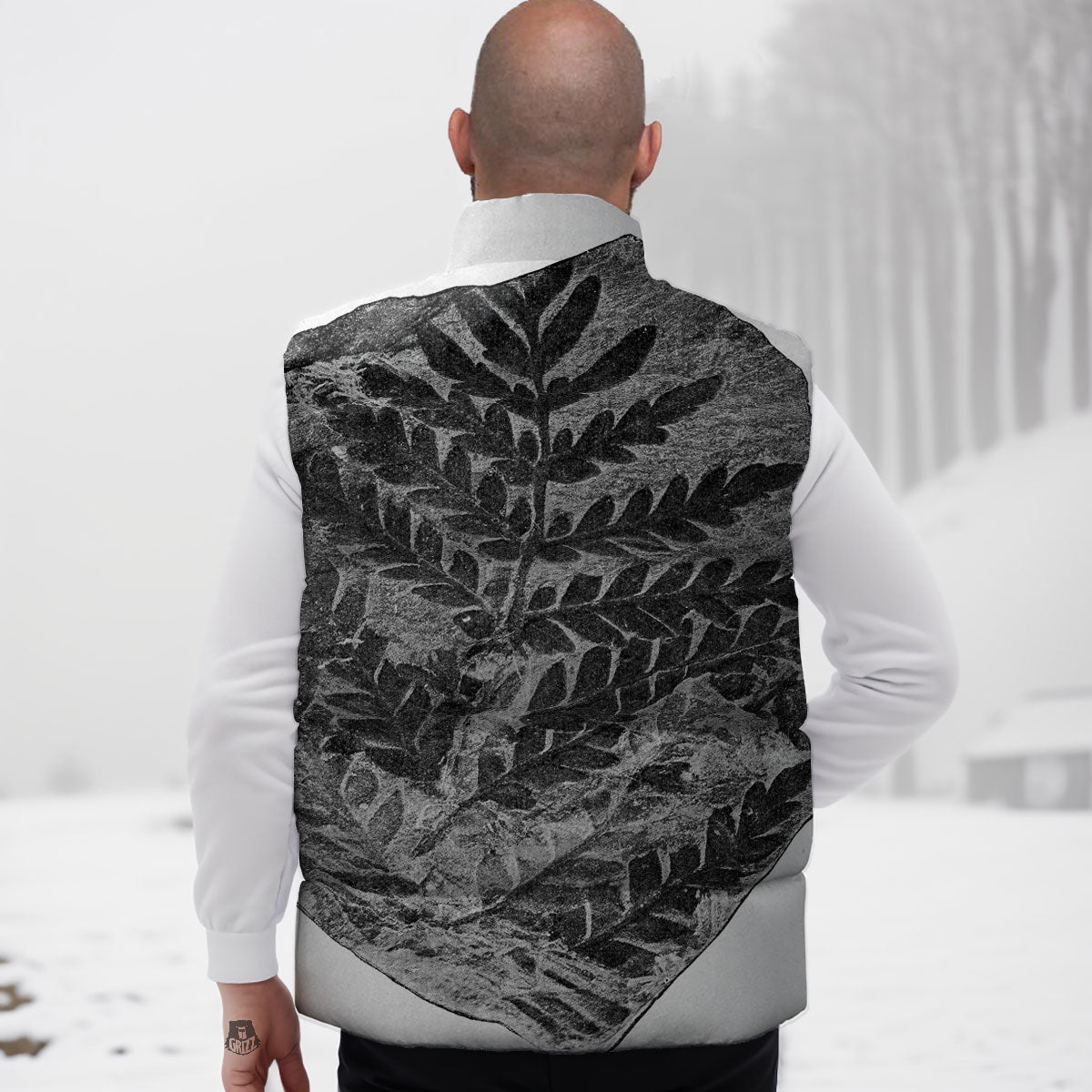 Fossil Fern Print Down Vest