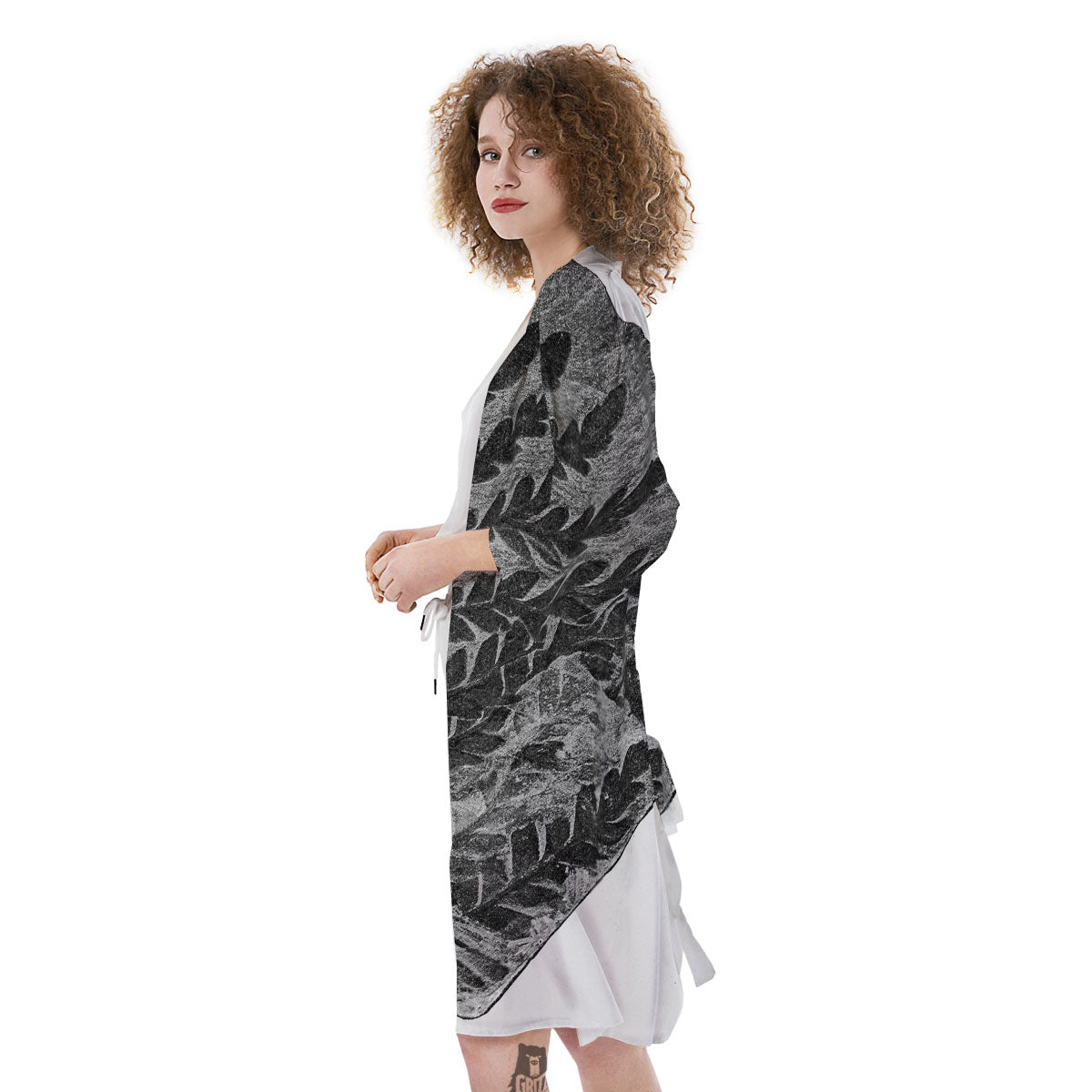 Fossil Fern Print Kimono-grizzshop