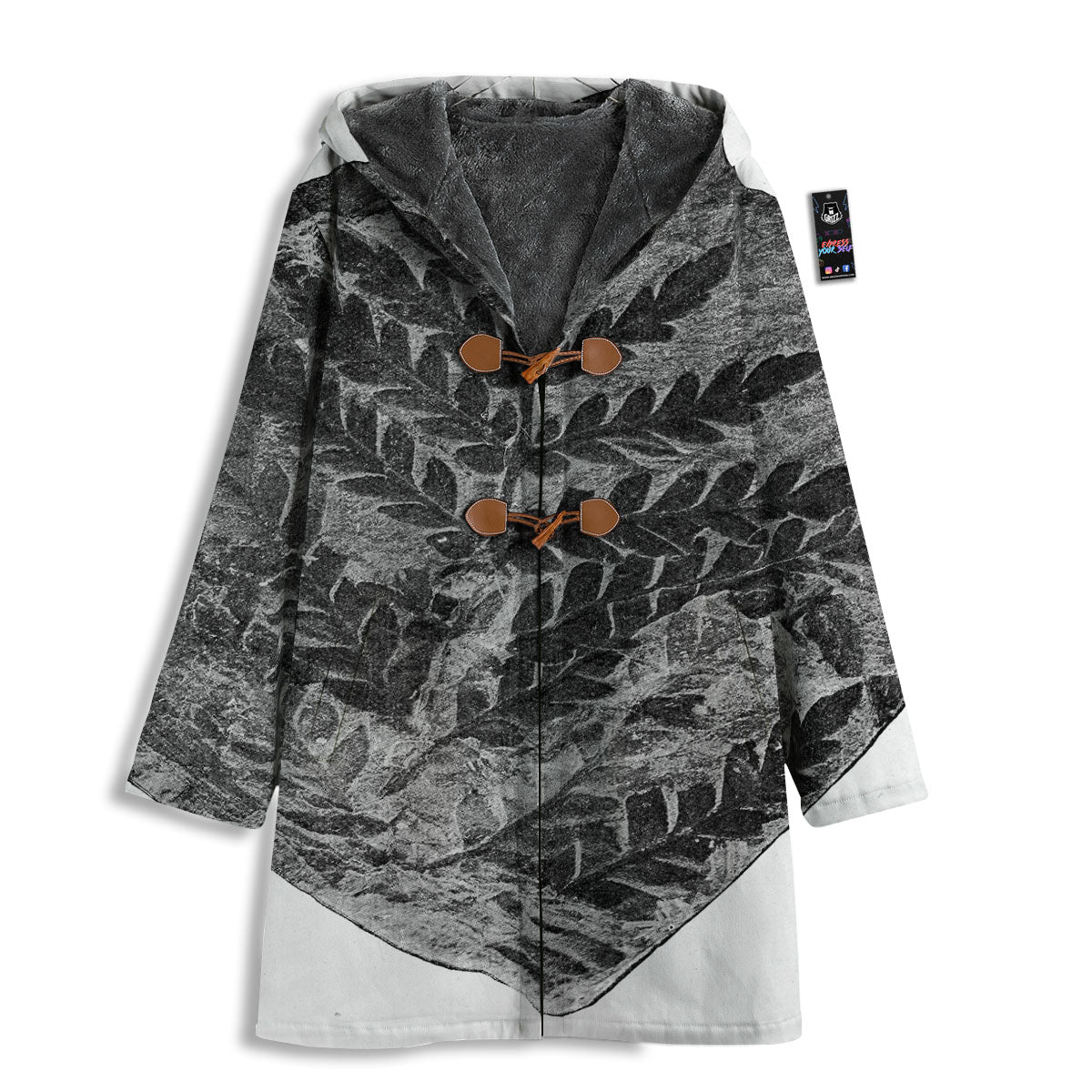 Fossil Fern Print Men's Windbreaker Jacket-grizzshop