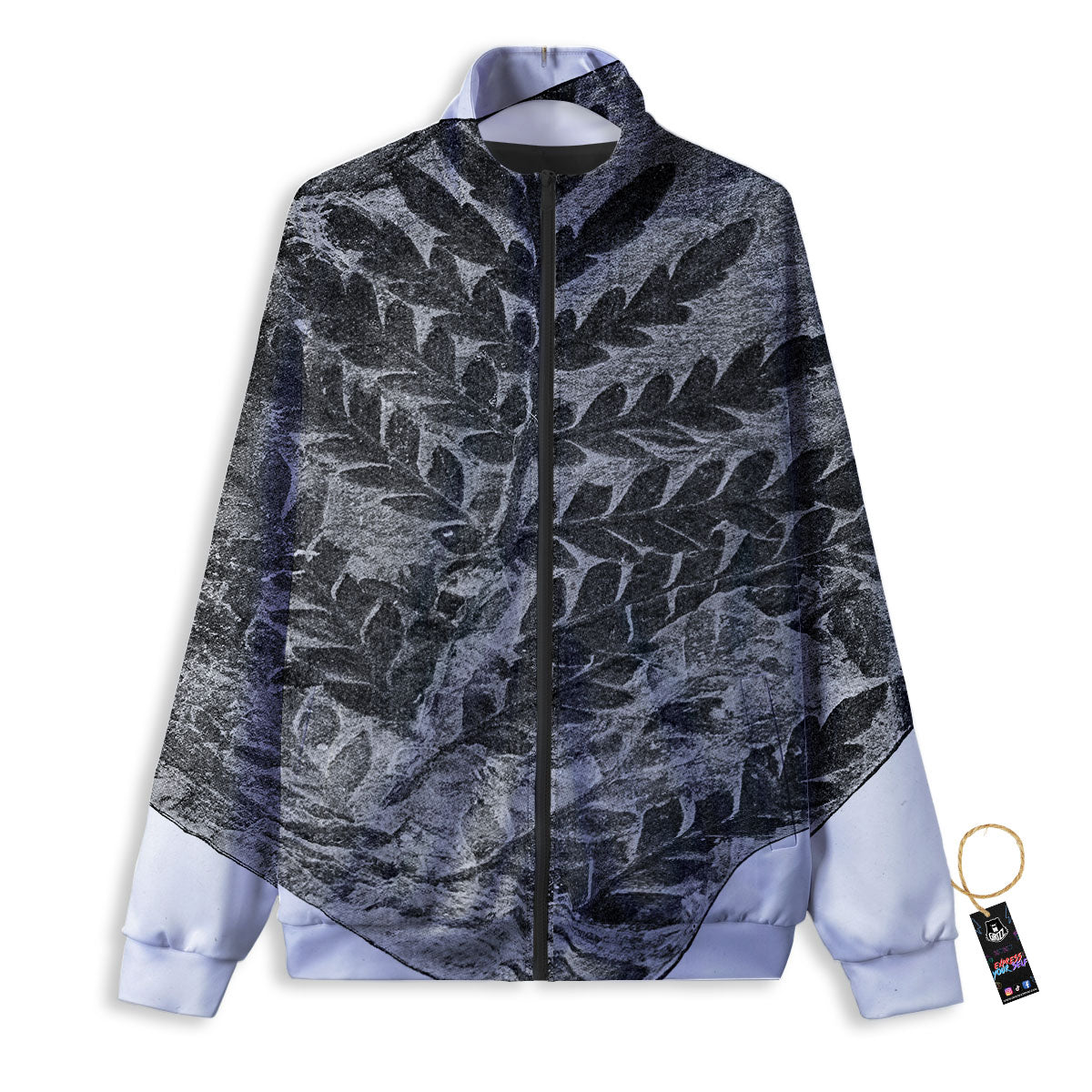 Fossil Fern Print Track Jacket-grizzshop
