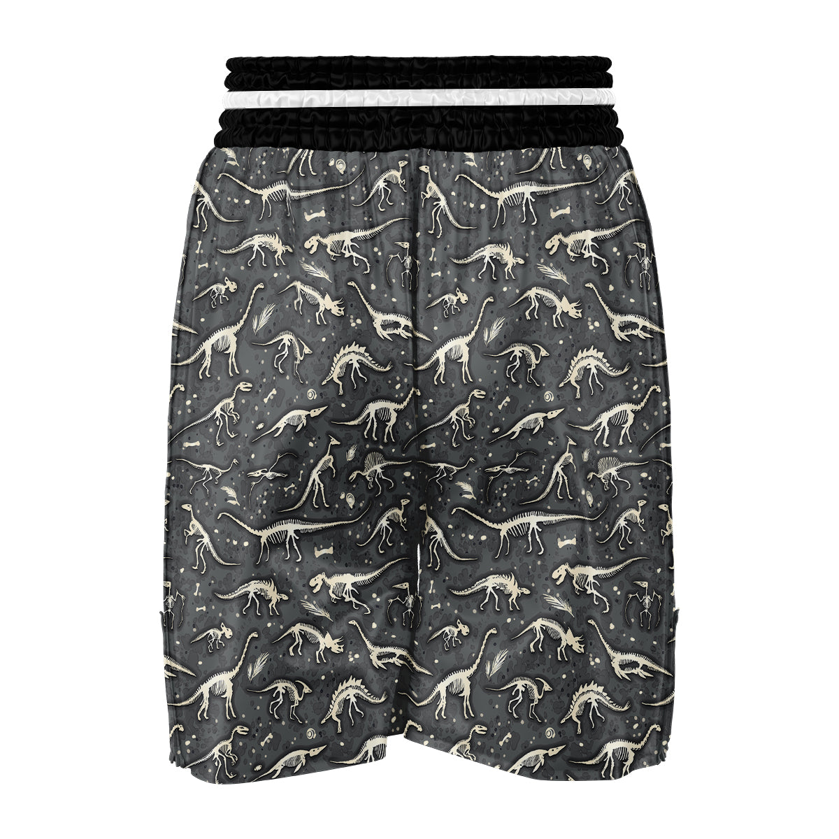 Fossil Gray Print Pattern Boxing Shorts-grizzshop