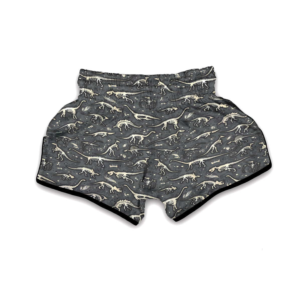 Fossil Gray Print Pattern Muay Thai Boxing Shorts-grizzshop