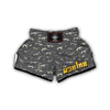 Fossil Gray Print Pattern Muay Thai Boxing Shorts-grizzshop