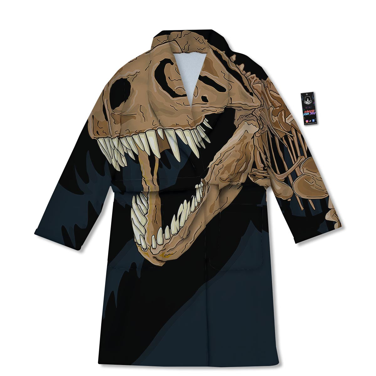 Fossil T-Rex Print Bathrobe-grizzshop