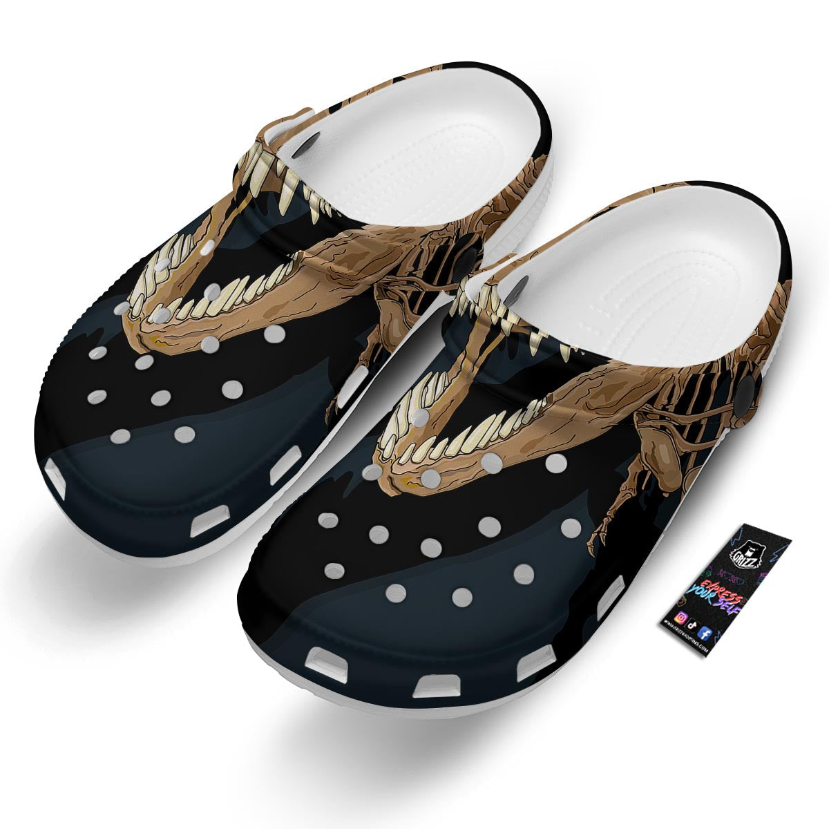 Fossil T-Rex Print Clog-grizzshop