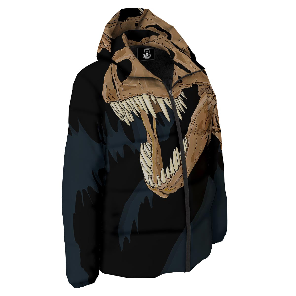 Fossil T-Rex Print Down Jacket-grizzshop