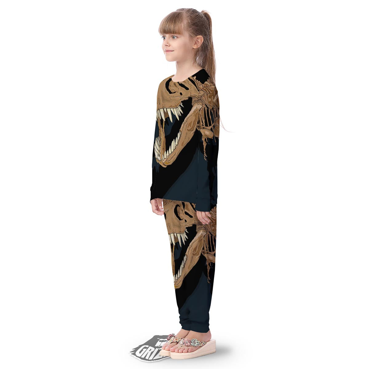 Fossil T-Rex Print Kid's Pajamas-grizzshop