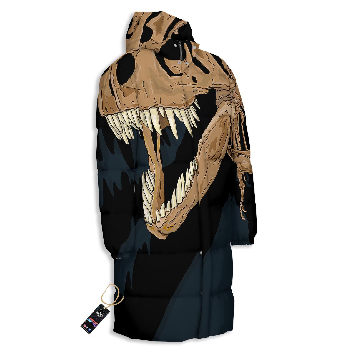 Fossil T-Rex Print Long Down Jacket-grizzshop