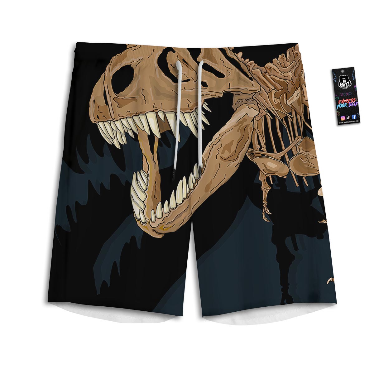 Fossil T-Rex Print Men's Athletic Shorts