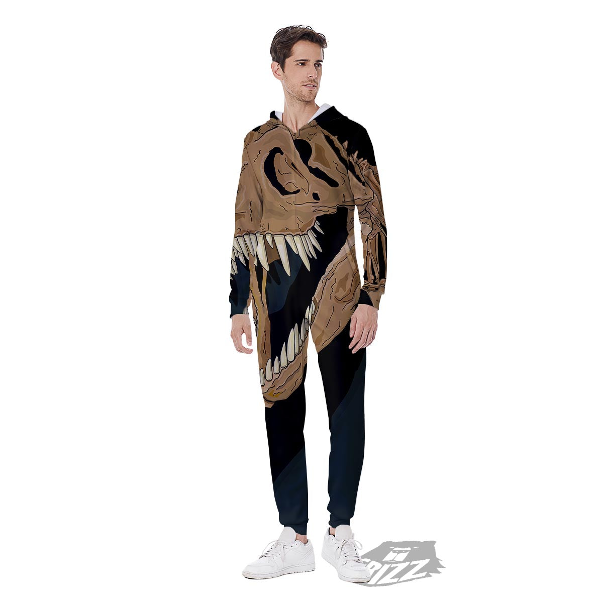 Fossil T-Rex Print Men's Jumpsuit-grizzshop