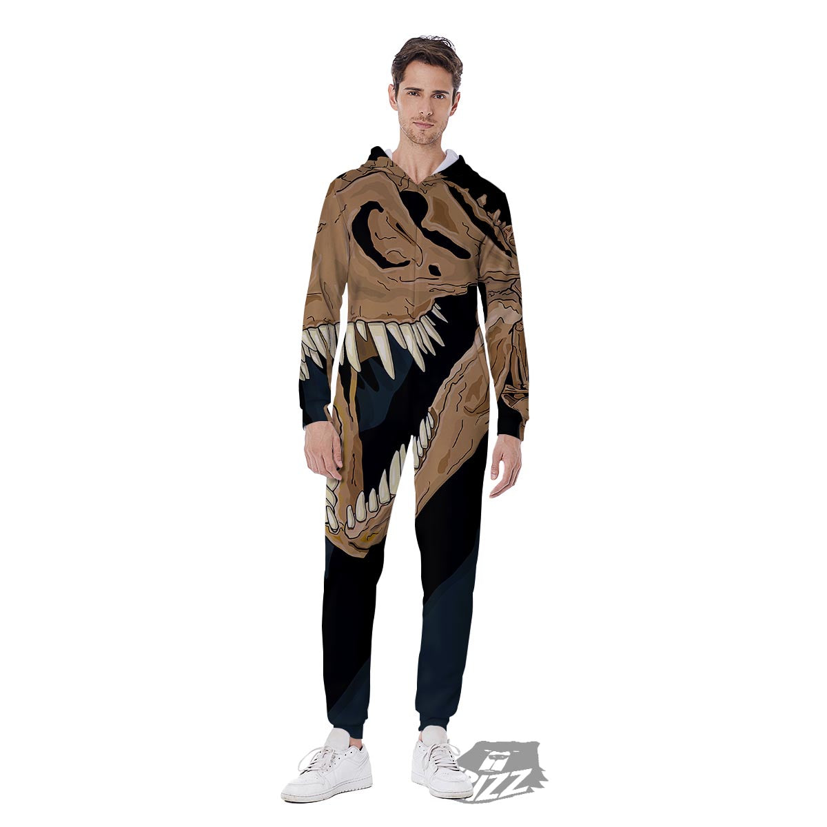Fossil T-Rex Print Men's Jumpsuit-grizzshop