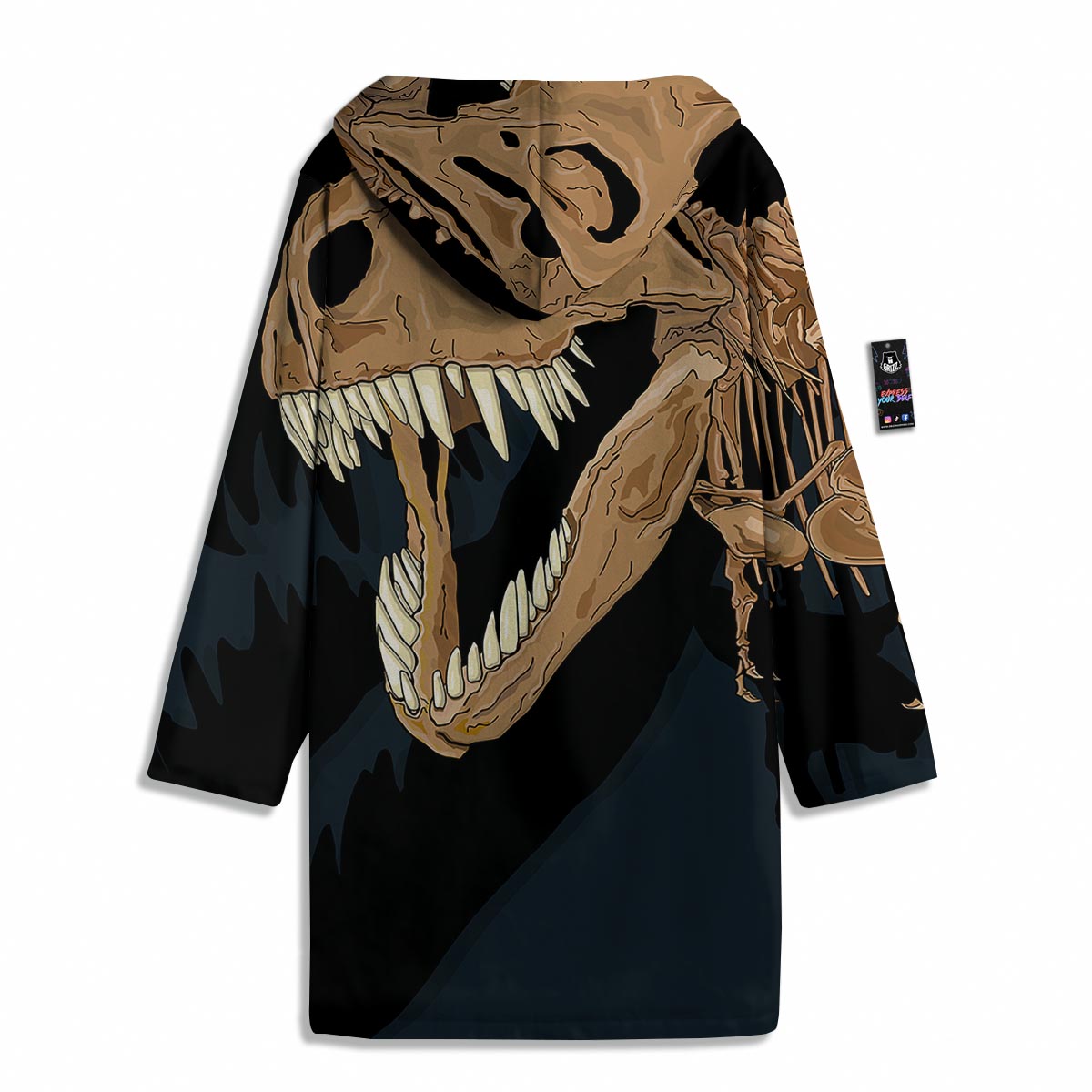 Fossil T-Rex Print Men's Windbreaker Jacket-grizzshop