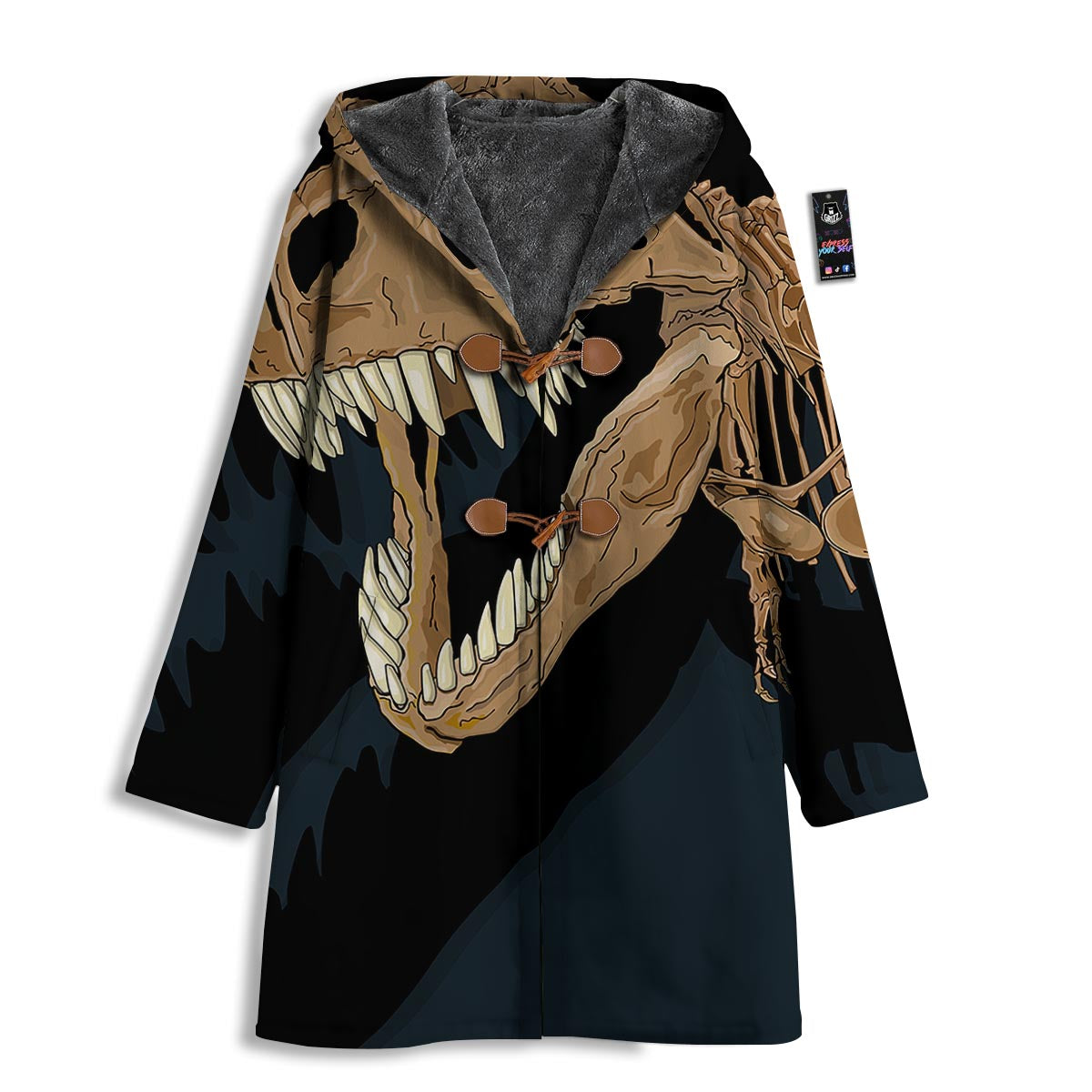 Fossil T-Rex Print Men's Windbreaker Jacket-grizzshop
