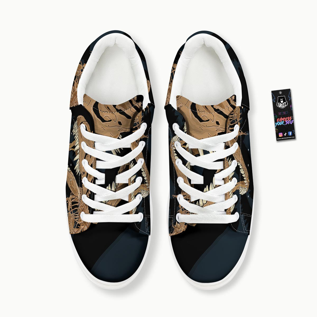 Fossil T-Rex Print Platform Shoes-grizzshop