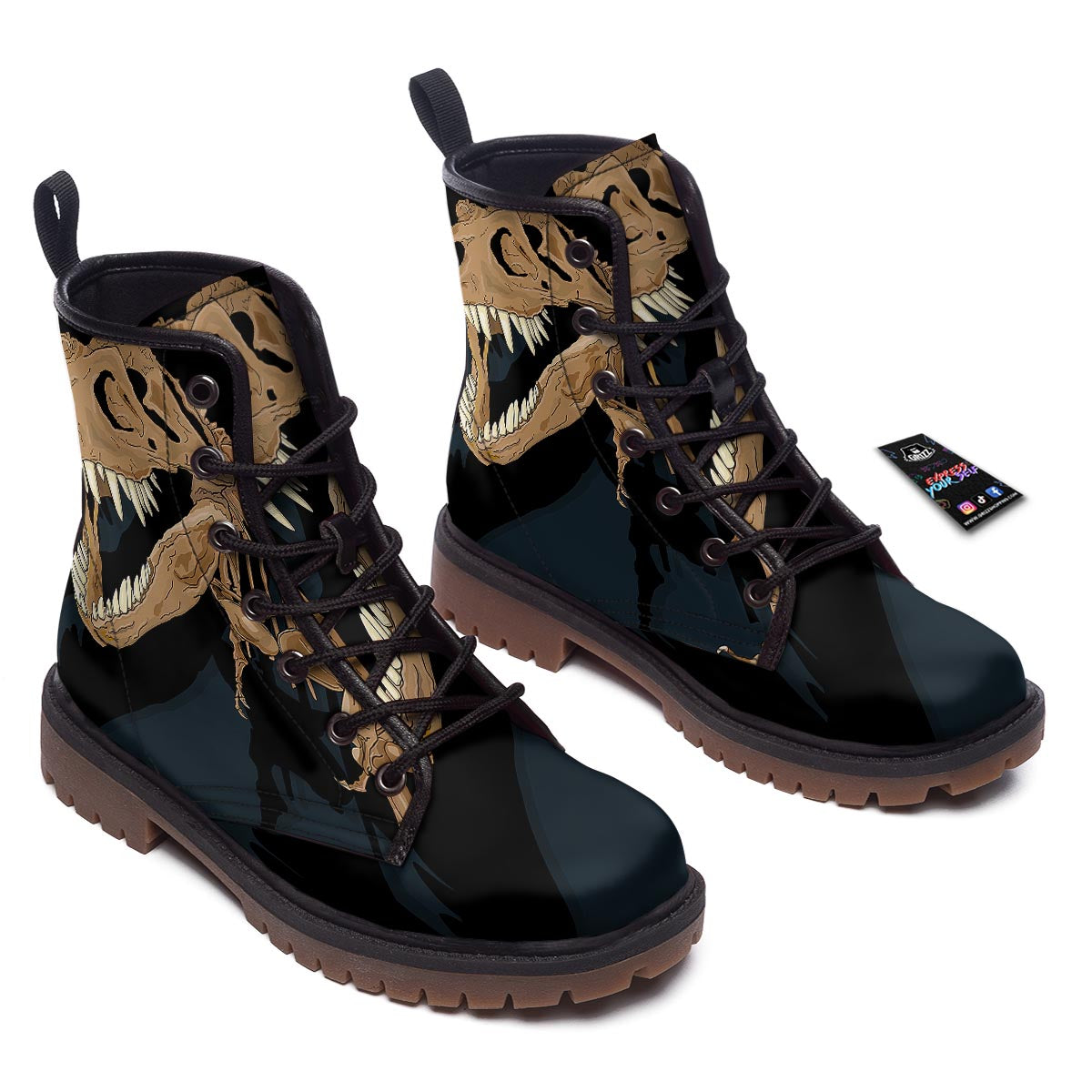 Fossil T-Rex Print Work Boots-grizzshop