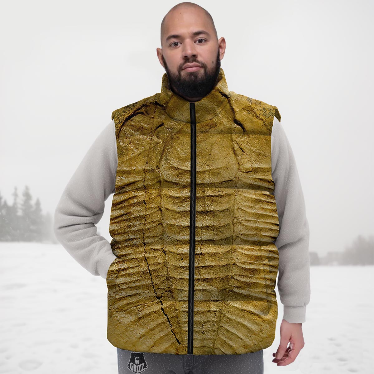 Fossil Trilobite Print Down Vest