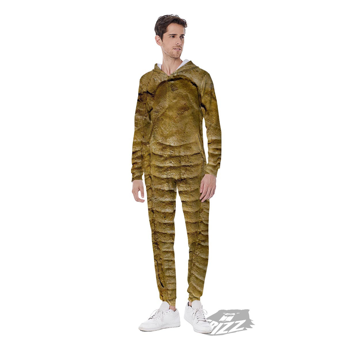 Fossil Trilobite Print Men's Jumpsuit-grizzshop