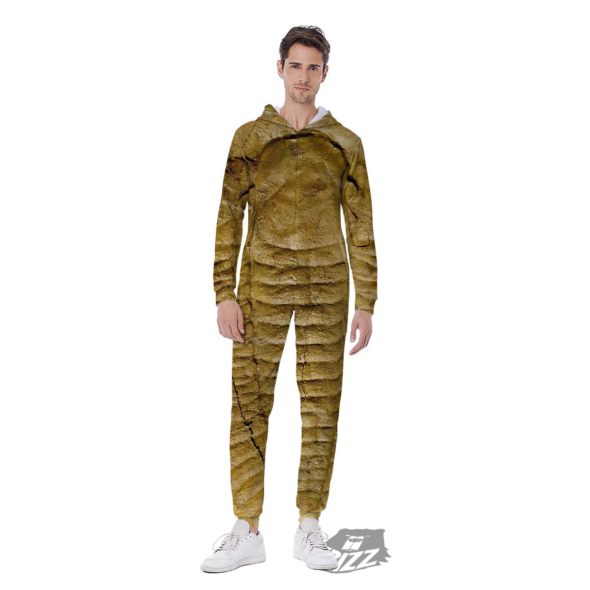 Fossil Trilobite Print Men's Jumpsuit-grizzshop