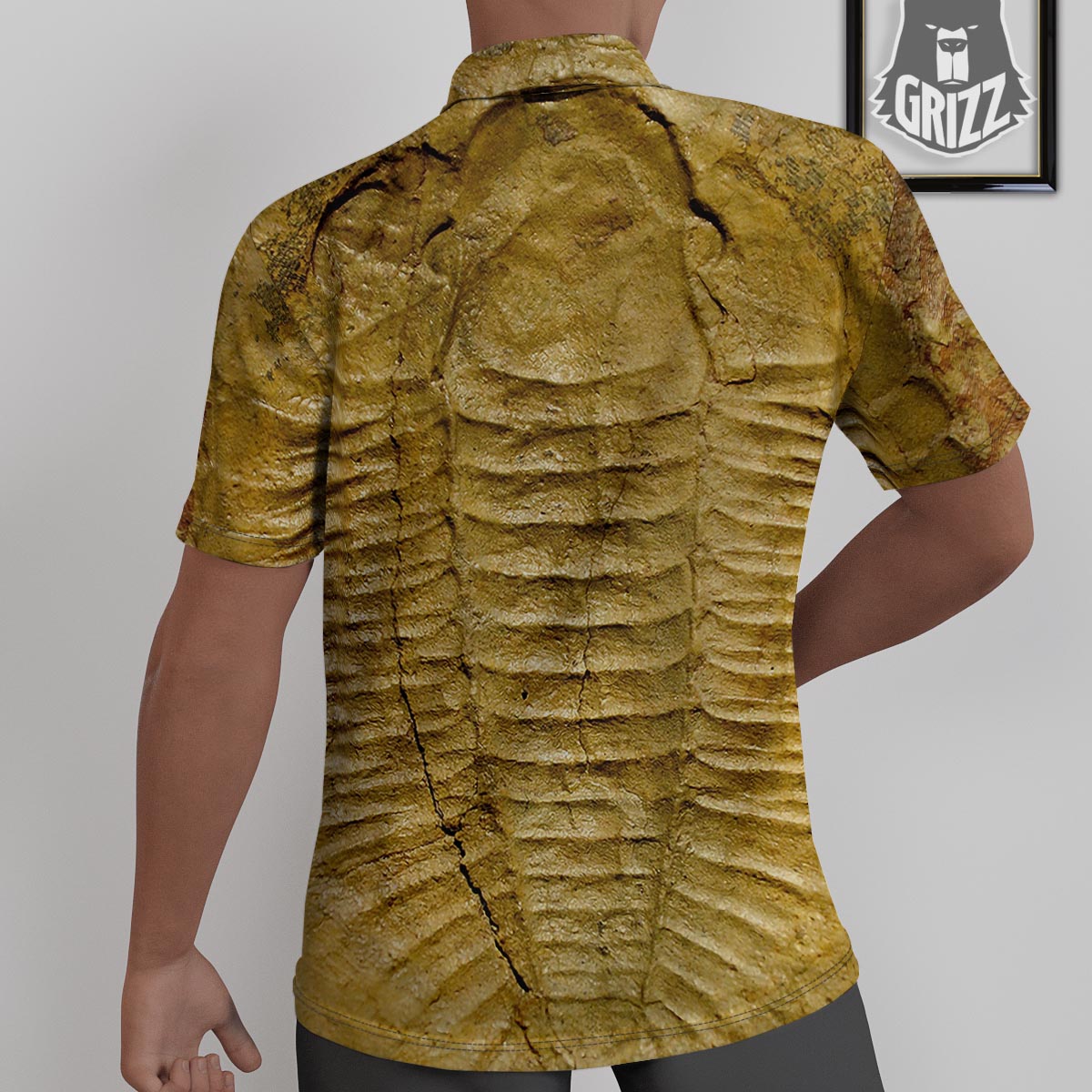 Fossil Trilobite Print Untucked Shirts-grizzshop