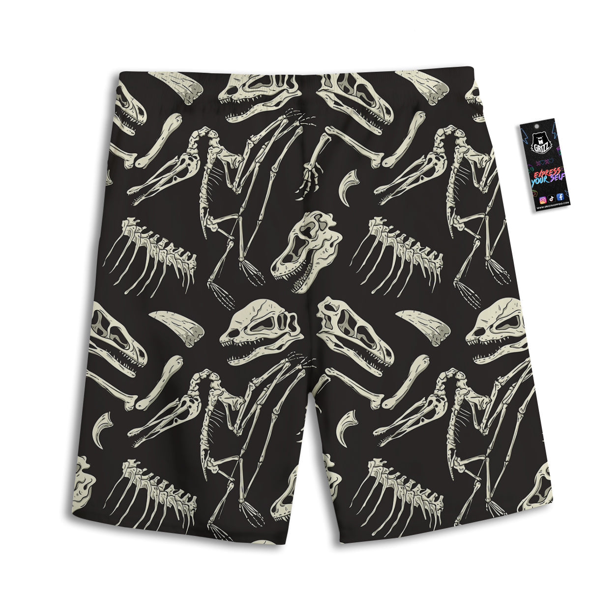 Fossil Tyrannosaurus Dino Print Pattern Men's Athletic Shorts