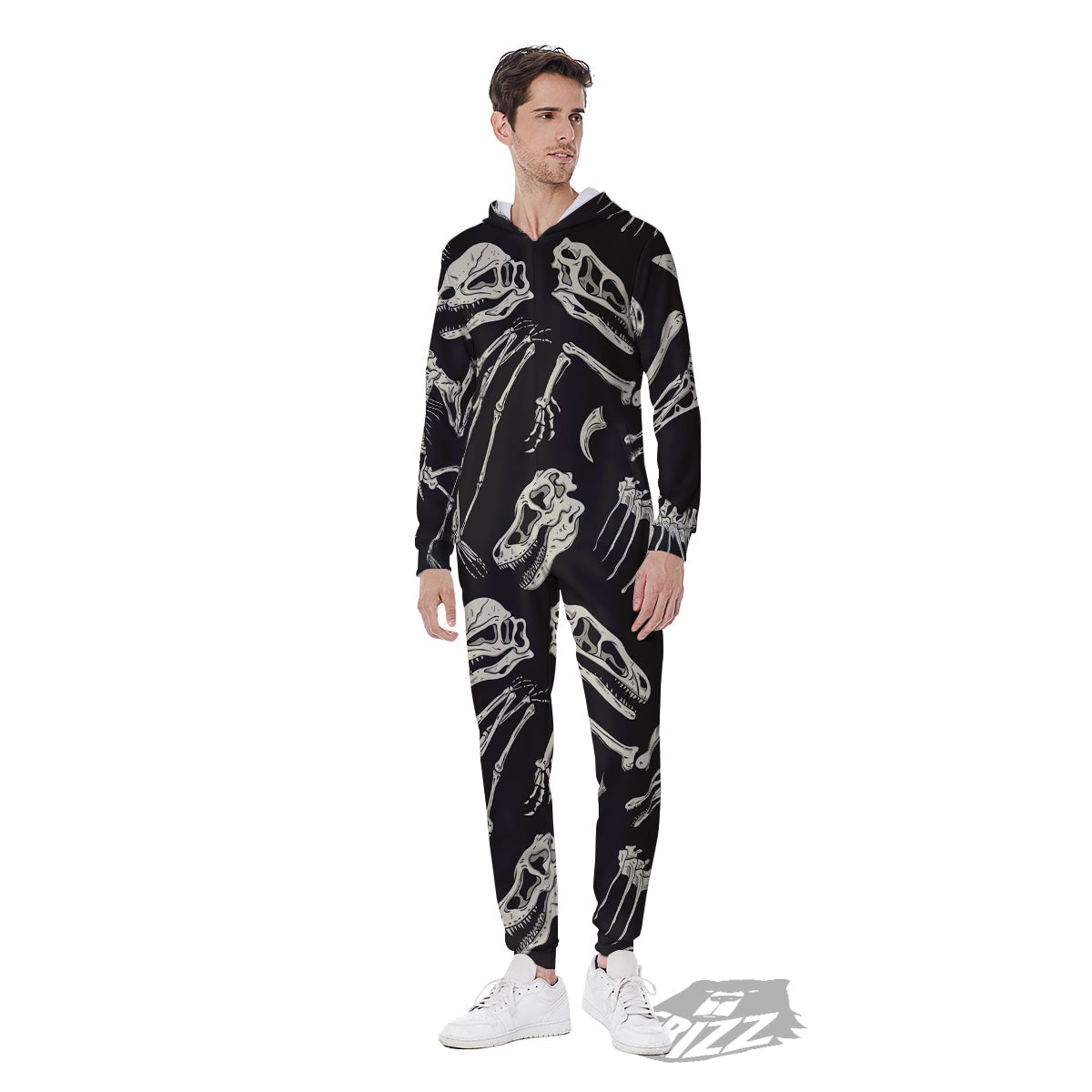 Fossil Tyrannosaurus Dino Print Pattern Men's Jumpsuit-grizzshop