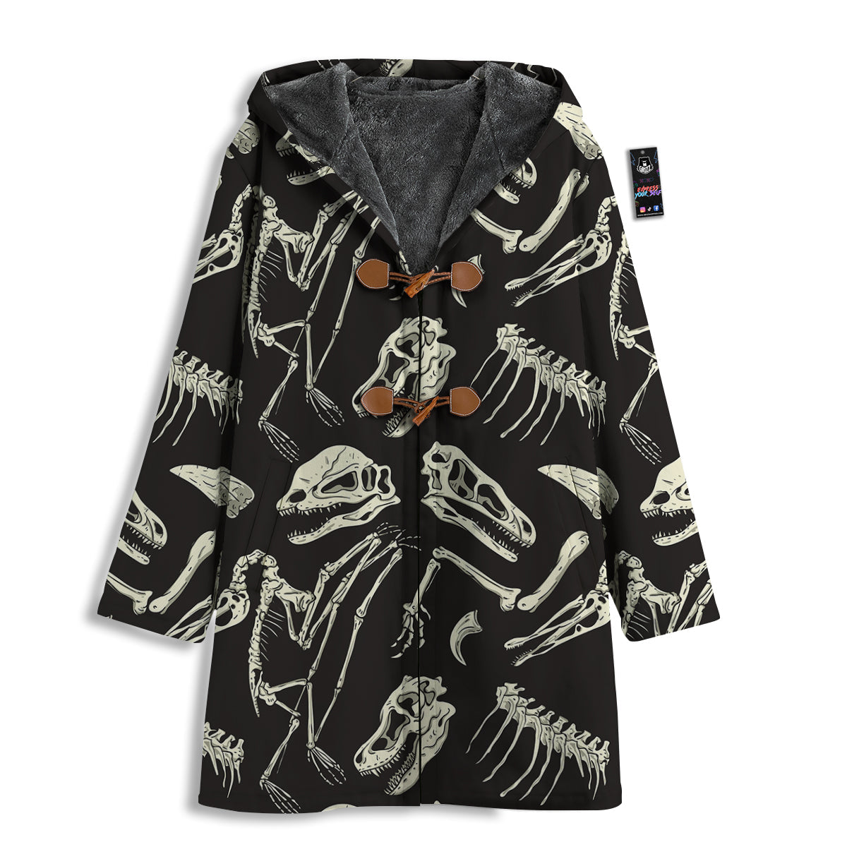 Fossil Tyrannosaurus Dino Print Pattern Men's Windbreaker Jacket-grizzshop