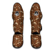 Fossil Vintage Brown Print Pattern Muay Thai Shin Guards-grizzshop