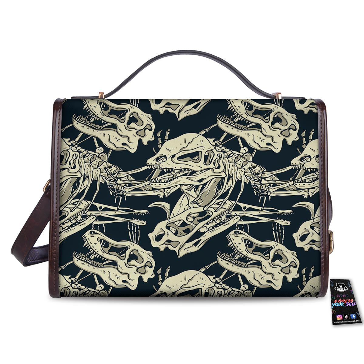 Fossil Dino And T Rex Print Pattern Women's Satchel Bag